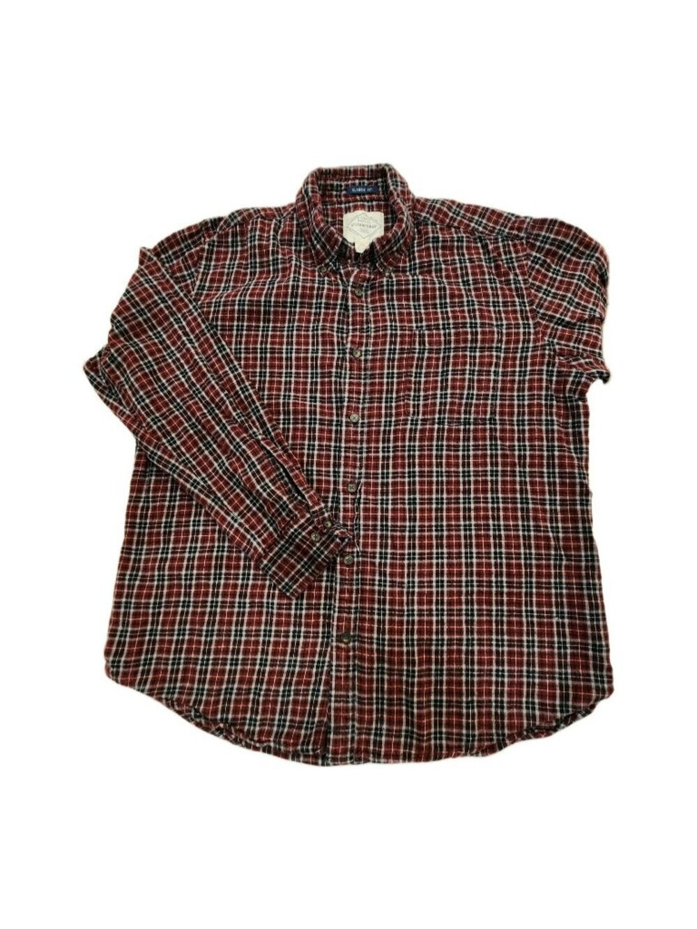Vintage St Johns Bay Classic Fit Plaid Flannel Shirt Mens Large Pocket Gorpcore